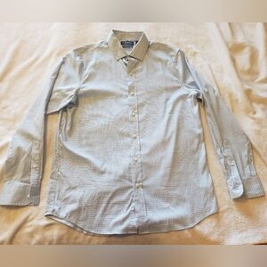 Ralph Lauren Chaps Blue Plaid Button Down Dress Shirt Mens Size Medium NWOT